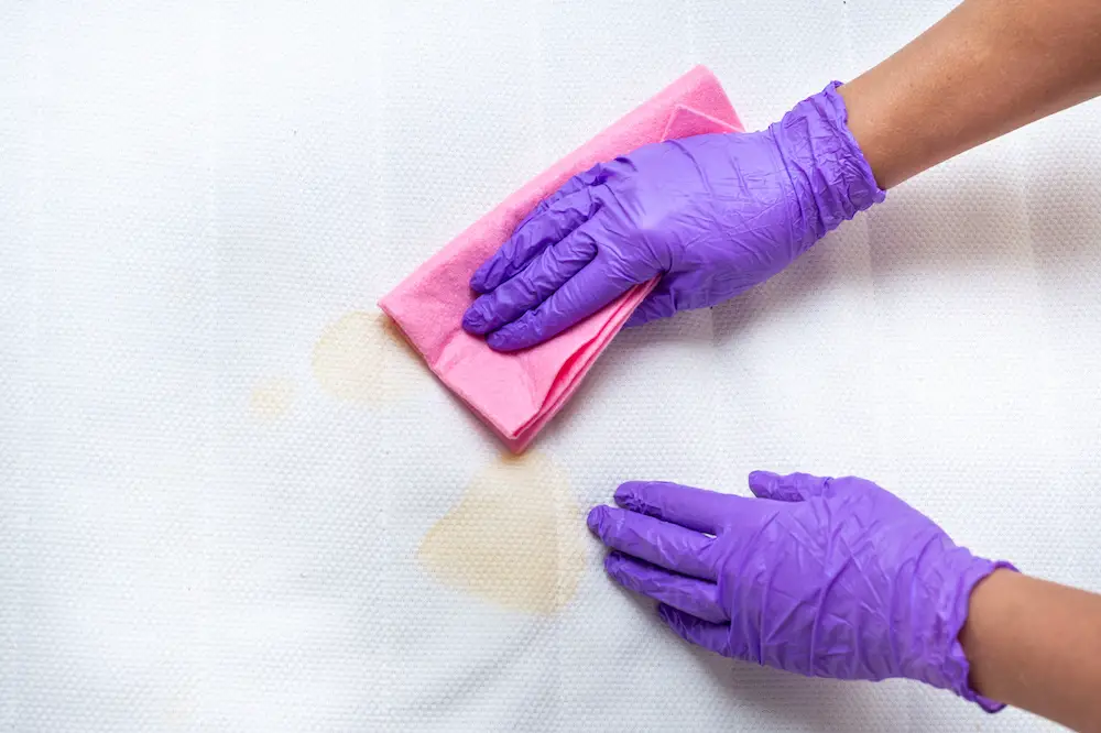 removing stains from white memory foam mattress